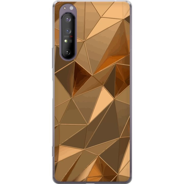 Mobiele hoes voor Sony Xperia 1 II met 3D Goud ontwerp in de groep SMARTPHONE & TABLETS / Mobielbescherming / Sony bij TP E-commerce Nordic AB (A61169)