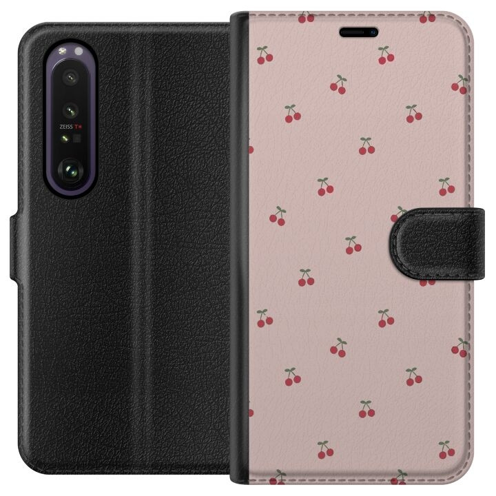 Portemonnee-hoesje voor Sony Xperia 1 III met Kersen ontwerp in de groep SMARTPHONE & TABLETS / Mobielbescherming / Sony bij TP E-commerce Nordic AB (A61179)