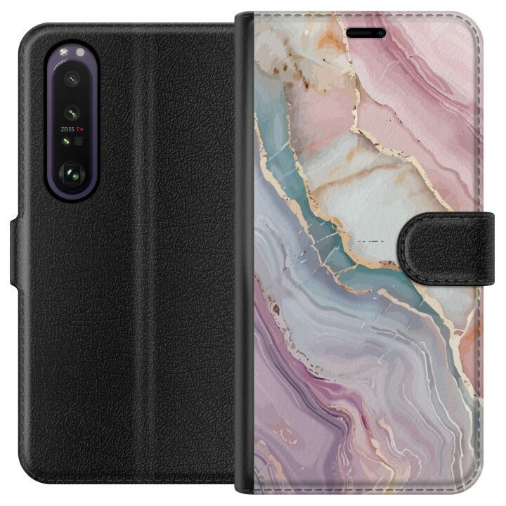 Portemonnee-hoesje voor Sony Xperia 1 III met Marmer ontwerp in de groep SMARTPHONE & TABLETS / Mobielbescherming / Sony bij TP E-commerce Nordic AB (A61194)