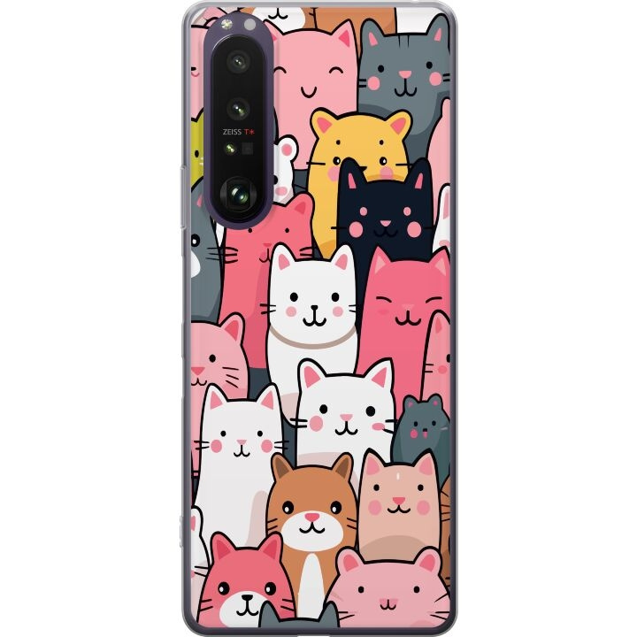 Mobiele hoes voor Sony Xperia 1 III met Kattenpatroon ontwerp in de groep SMARTPHONE & TABLETS / Mobielbescherming / Sony bij TP E-commerce Nordic AB (A61207)