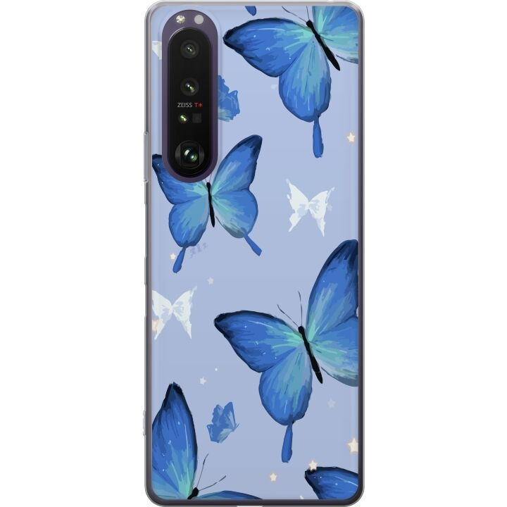 Mobiele hoes voor Sony Xperia 1 III met Blauwe vlinders ontwerp in de groep SMARTPHONE & TABLETS / Mobielbescherming / Sony bij TP E-commerce Nordic AB (A61215)