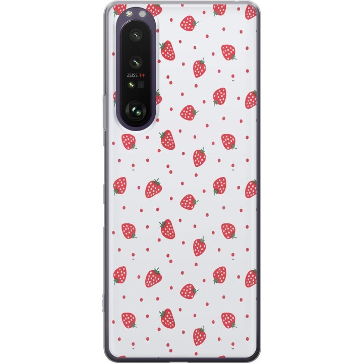 Mobiele hoes voor Sony Xperia 1 III met Aardbeien ontwerp in de groep SMARTPHONE & TABLETS / Mobielbescherming / Sony bij TP E-commerce Nordic AB (A61216)