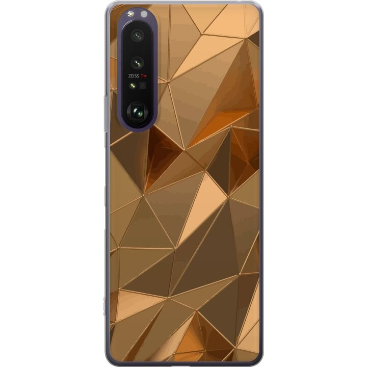 Mobiele hoes voor Sony Xperia 1 III met 3D Goud ontwerp in de groep SMARTPHONE & TABLETS / Mobielbescherming / Sony bij TP E-commerce Nordic AB (A61223)