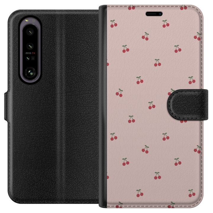 Portemonnee-hoesje voor Sony Xperia 1 IV met Kersen ontwerp in de groep SMARTPHONE & TABLETS / Mobielbescherming / Sony bij TP E-commerce Nordic AB (A61233)