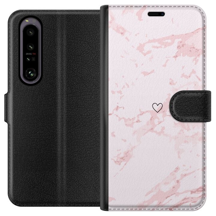 Portemonnee-hoesje voor Sony Xperia 1 IV met Roze Hart ontwerp in de groep SMARTPHONE & TABLETS / Mobielbescherming / Sony bij TP E-commerce Nordic AB (A61249)