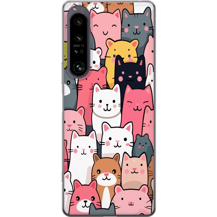 Mobiele hoes voor Sony Xperia 1 IV met Kattenpatroon ontwerp in de groep SMARTPHONE & TABLETS / Mobielbescherming / Sony bij TP E-commerce Nordic AB (A61261)