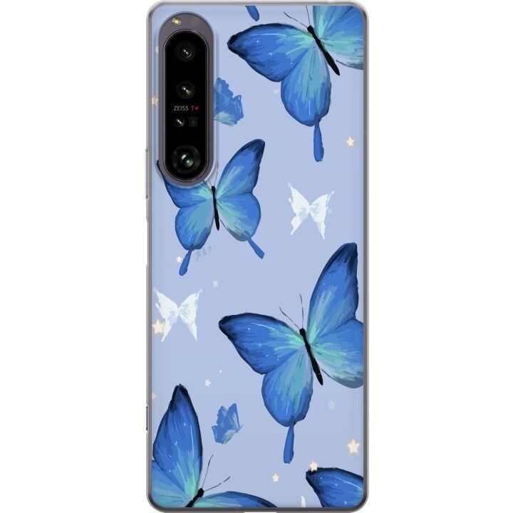 Mobiele hoes voor Sony Xperia 1 IV met Blauwe vlinders ontwerp in de groep SMARTPHONE & TABLETS / Mobielbescherming / Sony bij TP E-commerce Nordic AB (A61269)