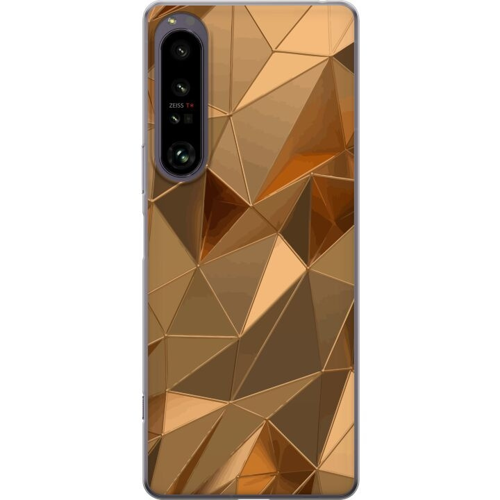 Mobiele hoes voor Sony Xperia 1 IV met 3D Goud ontwerp in de groep SMARTPHONE & TABLETS / Mobielbescherming / Sony bij TP E-commerce Nordic AB (A61277)