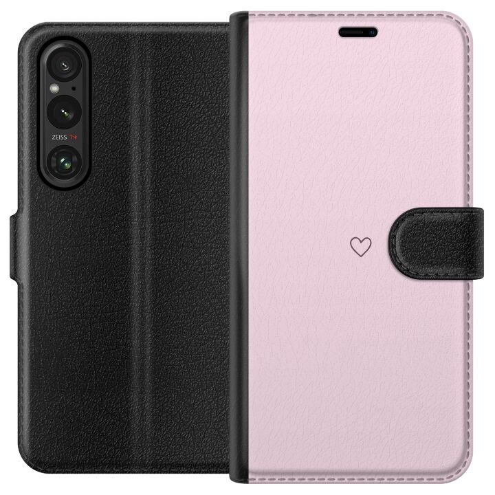 Portemonnee-hoesje voor Sony Xperia 1 V met Hart ontwerp in de groep SMARTPHONE & TABLETS / Mobielbescherming / Sony bij TP E-commerce Nordic AB (A61299)