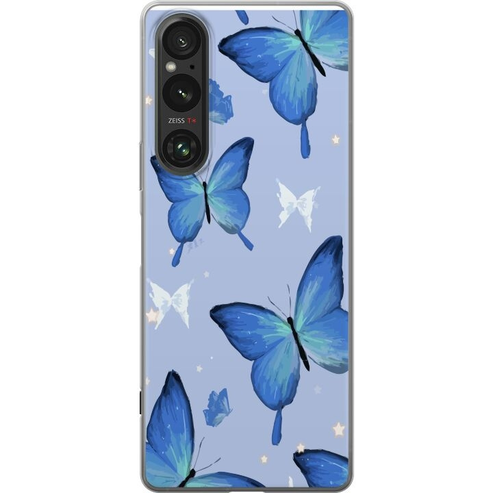 Mobiele hoes voor Sony Xperia 1 V met Blauwe vlinders ontwerp in de groep SMARTPHONE & TABLETS / Mobielbescherming / Sony bij TP E-commerce Nordic AB (A61323)