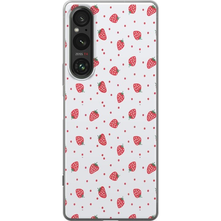 Mobiele hoes voor Sony Xperia 1 V met Aardbeien ontwerp in de groep SMARTPHONE & TABLETS / Mobielbescherming / Sony bij TP E-commerce Nordic AB (A61324)