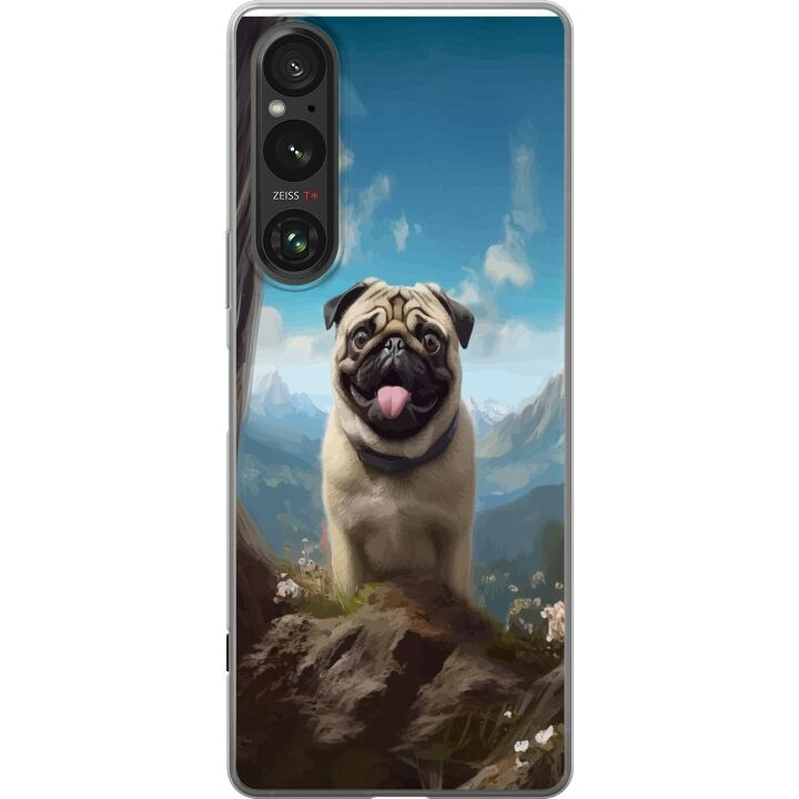 Mobiele hoes voor Sony Xperia 1 V met Blije Hond ontwerp in de groep SMARTPHONE & TABLETS / Mobielbescherming / Sony bij TP E-commerce Nordic AB (A61325)