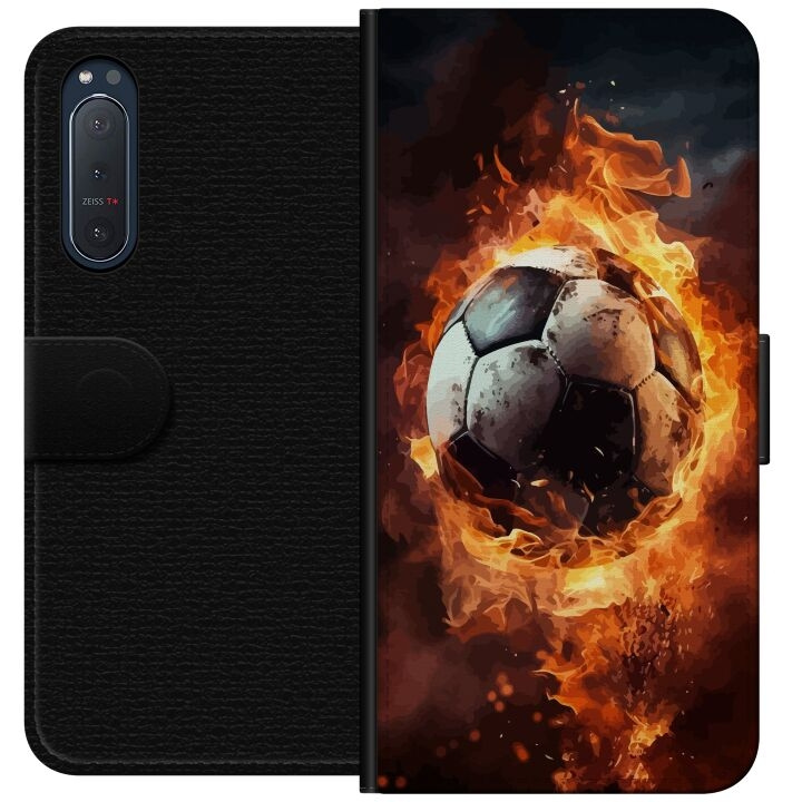 Portemonnee-hoesje voor Sony Xperia 5 II met Voetbal ontwerp in de groep SMARTPHONE & TABLETS / Mobielbescherming / Sony bij TP E-commerce Nordic AB (A61382)