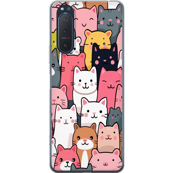 Mobiele hoes voor Sony Xperia 5 II met Kattenpatroon ontwerp in de groep SMARTPHONE & TABLETS / Mobielbescherming / Sony bij TP E-commerce Nordic AB (A61396)