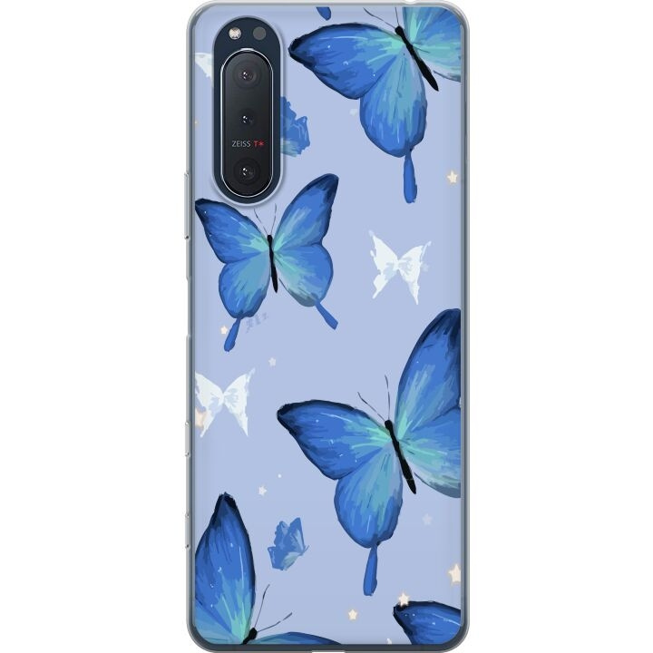 Mobiele hoes voor Sony Xperia 5 II met Blauwe vlinders ontwerp in de groep SMARTPHONE & TABLETS / Mobielbescherming / Sony bij TP E-commerce Nordic AB (A61404)