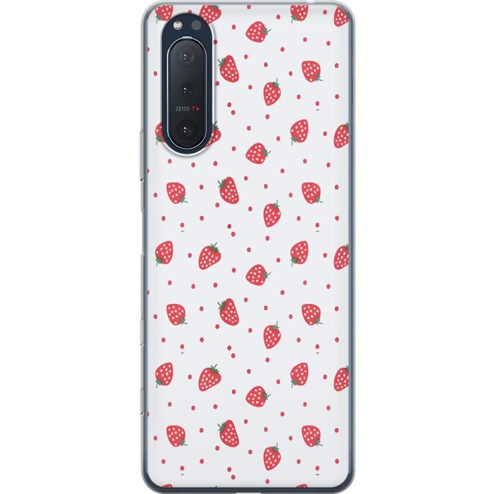 Mobiele hoes voor Sony Xperia 5 II met Aardbeien ontwerp in de groep SMARTPHONE & TABLETS / Mobielbescherming / Sony bij TP E-commerce Nordic AB (A61405)