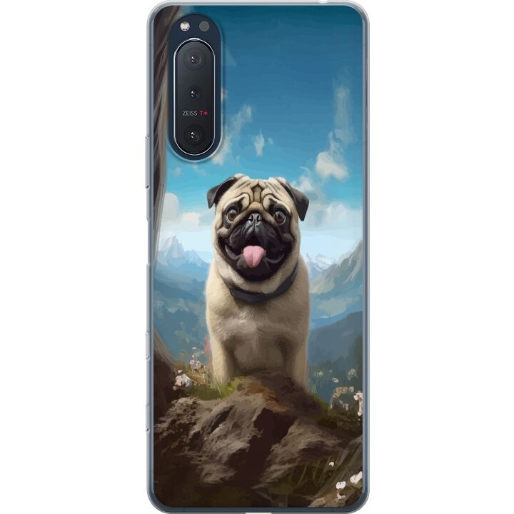 Mobiele hoes voor Sony Xperia 5 II met Blije Hond ontwerp in de groep SMARTPHONE & TABLETS / Mobielbescherming / Sony bij TP E-commerce Nordic AB (A61406)