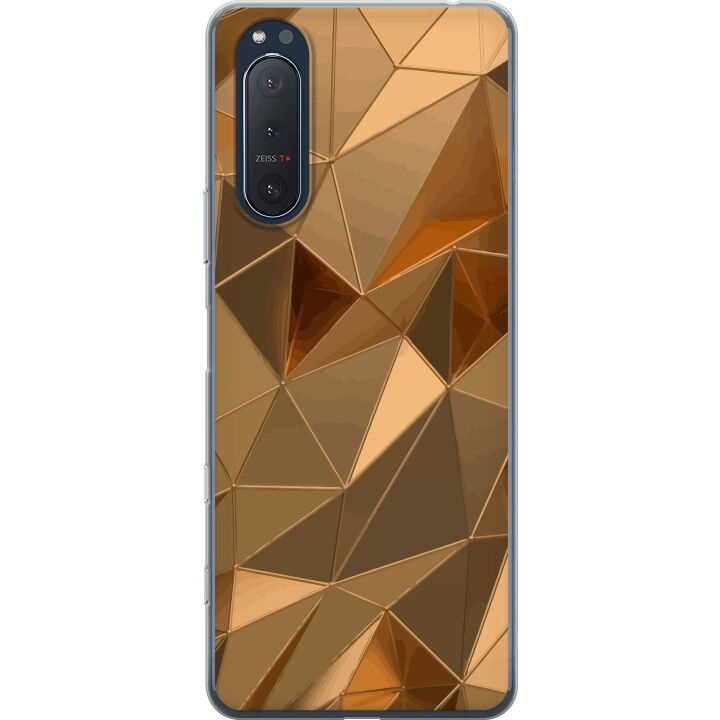 Mobiele hoes voor Sony Xperia 5 II met 3D Goud ontwerp in de groep SMARTPHONE & TABLETS / Mobielbescherming / Sony bij TP E-commerce Nordic AB (A61412)