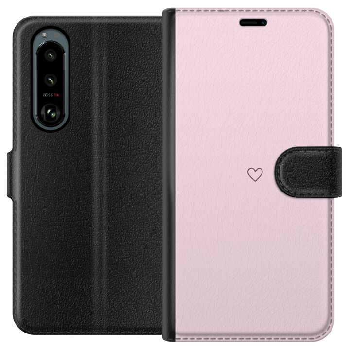 Portemonnee-hoesje voor Sony Xperia 5 III met Hart ontwerp in de groep SMARTPHONE & TABLETS / Mobielbescherming / Sony bij TP E-commerce Nordic AB (A61434)