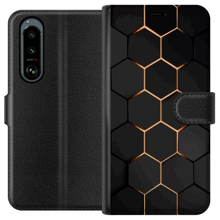 Portemonnee-hoesje voor Sony Xperia 5 III met Luxe Patroon ontwerp in de groep SMARTPHONE & TABLETS / Mobielbescherming / Sony bij TP E-commerce Nordic AB (A61440)