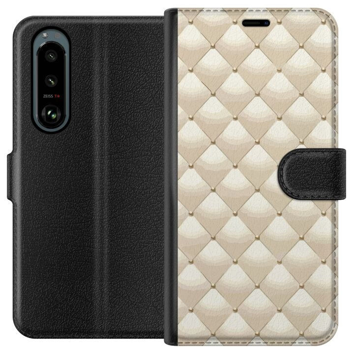 Portemonnee-hoesje voor Sony Xperia 5 III met Goudglans ontwerp in de groep SMARTPHONE & TABLETS / Mobielbescherming / Sony bij TP E-commerce Nordic AB (A61441)