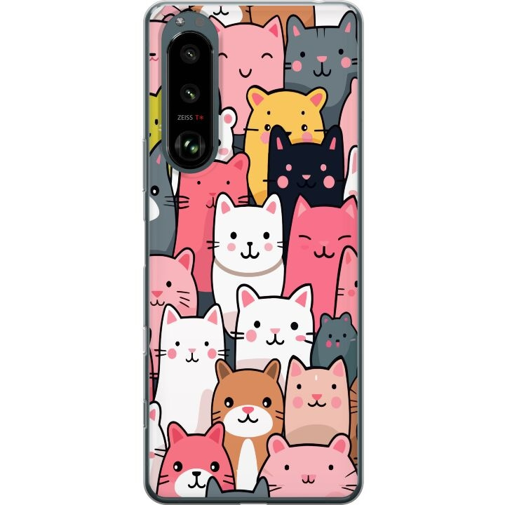 Mobiele hoes voor Sony Xperia 5 III met Kattenpatroon ontwerp in de groep SMARTPHONE & TABLETS / Mobielbescherming / Sony bij TP E-commerce Nordic AB (A61450)