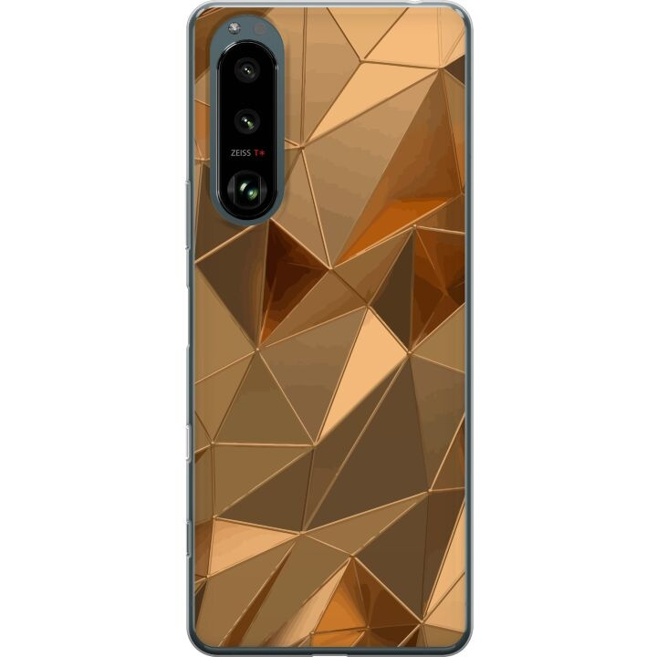 Mobiele hoes voor Sony Xperia 5 III met 3D Goud ontwerp in de groep SMARTPHONE & TABLETS / Mobielbescherming / Sony bij TP E-commerce Nordic AB (A61466)