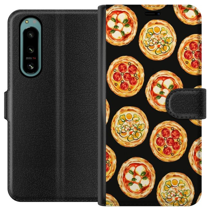 Portemonnee-hoesje voor Sony Xperia 5 IV met Pizza ontwerp in de groep SMARTPHONE & TABLETS / Mobielbescherming / Sony bij TP E-commerce Nordic AB (A61482)