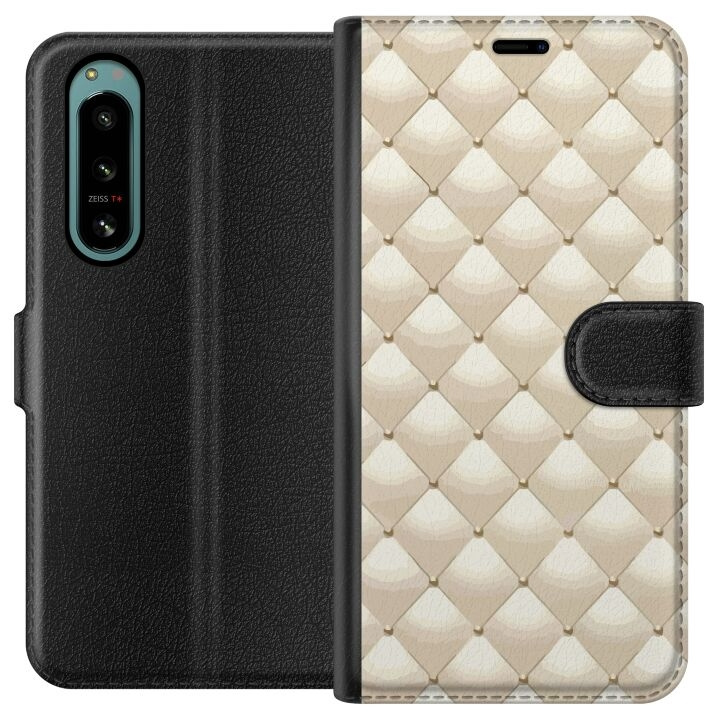 Portemonnee-hoesje voor Sony Xperia 5 IV met Goudglans ontwerp in de groep SMARTPHONE & TABLETS / Mobielbescherming / Sony bij TP E-commerce Nordic AB (A61495)