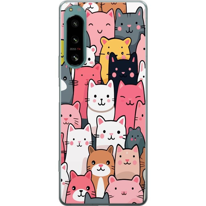 Mobiele hoes voor Sony Xperia 5 IV met Kattenpatroon ontwerp in de groep SMARTPHONE & TABLETS / Mobielbescherming / Sony bij TP E-commerce Nordic AB (A61504)