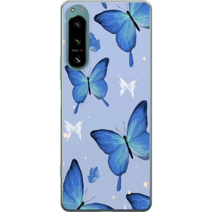 Mobiele hoes voor Sony Xperia 5 IV met Blauwe vlinders ontwerp in de groep SMARTPHONE & TABLETS / Mobielbescherming / Sony bij TP E-commerce Nordic AB (A61512)