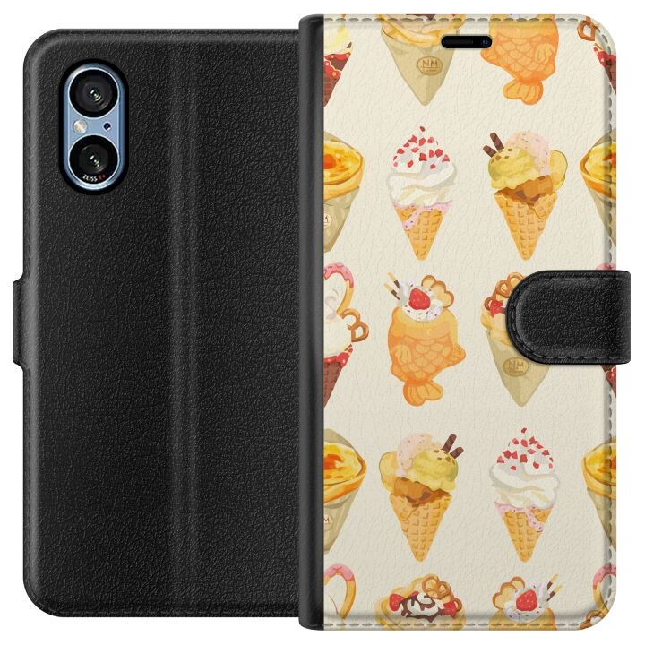 Portemonnee-hoesje voor Sony Xperia 5 V met Glasachtig ontwerp in de groep SMARTPHONE & TABLETS / Mobielbescherming / Sony bij TP E-commerce Nordic AB (A61534)