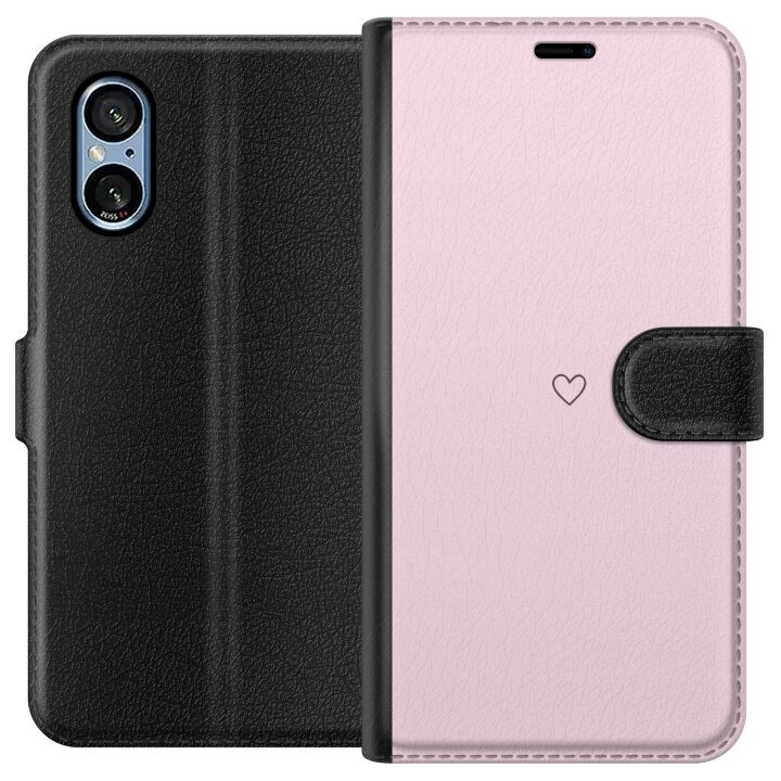 Portemonnee-hoesje voor Sony Xperia 5 V met Hart ontwerp in de groep SMARTPHONE & TABLETS / Mobielbescherming / Sony bij TP E-commerce Nordic AB (A61542)