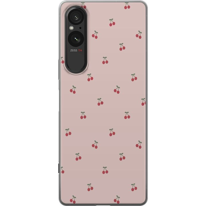 Mobiele hoes voor Sony Xperia 5 V met Kersen ontwerp in de groep SMARTPHONE & TABLETS / Mobielbescherming / Sony bij TP E-commerce Nordic AB (A61557)