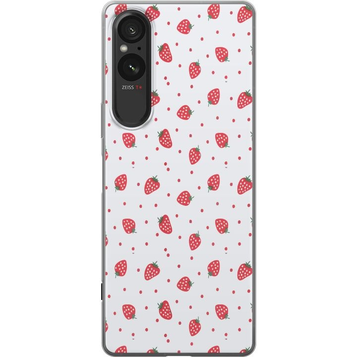 Mobiele hoes voor Sony Xperia 5 V met Aardbeien ontwerp in de groep SMARTPHONE & TABLETS / Mobielbescherming / Sony bij TP E-commerce Nordic AB (A61567)