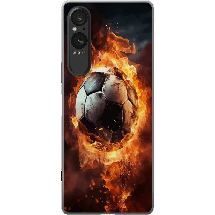 Mobiele hoes voor Sony Xperia 5 V met Voetbal ontwerp in de groep SMARTPHONE & TABLETS / Mobielbescherming / Sony bij TP E-commerce Nordic AB (A61571)