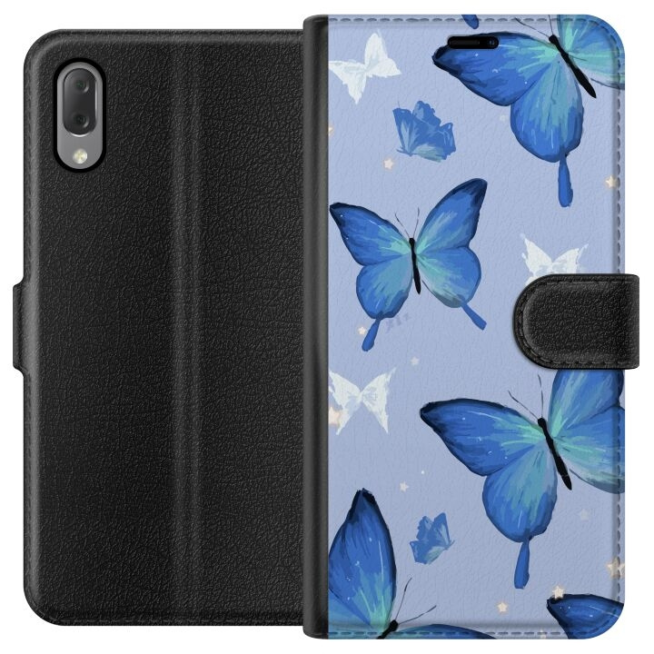 Portemonnee-hoesje voor Sony Xperia L3 met Blauwe vlinders ontwerp in de groep SMARTPHONE & TABLETS / Mobielbescherming / Sony bij TP E-commerce Nordic AB (A61620)