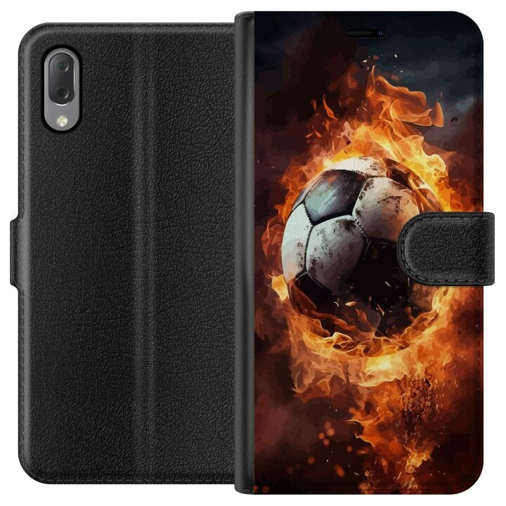 Portemonnee-hoesje voor Sony Xperia L3 met Voetbal ontwerp in de groep SMARTPHONE & TABLETS / Mobielbescherming / Sony bij TP E-commerce Nordic AB (A61625)