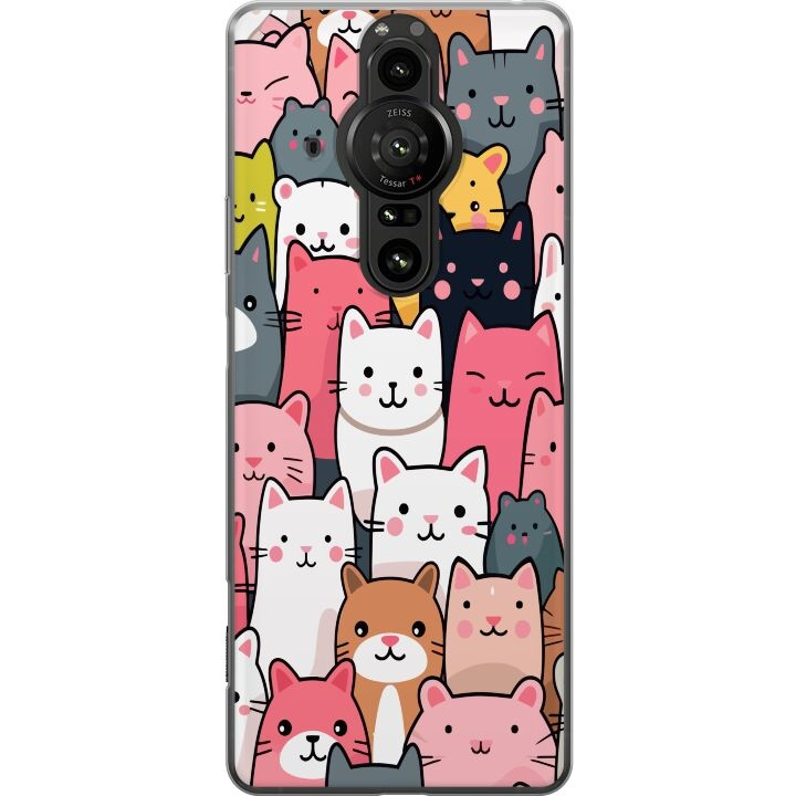 Mobiele hoes voor Sony Xperia Pro-I met Kattenpatroon ontwerp in de groep SMARTPHONE & TABLETS / Mobielbescherming / Sony bij TP E-commerce Nordic AB (A61693)