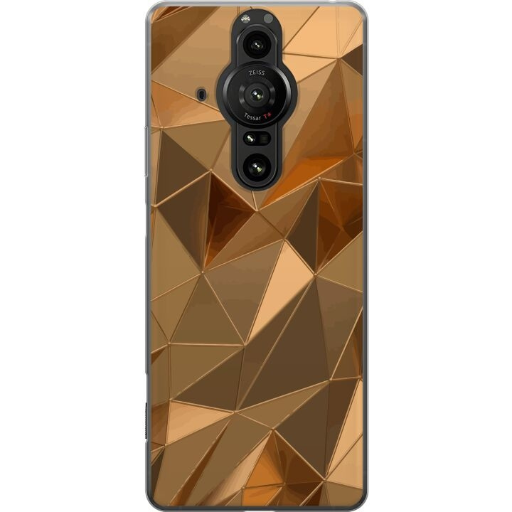 Mobiele hoes voor Sony Xperia Pro-I met 3D Goud ontwerp in de groep SMARTPHONE & TABLETS / Mobielbescherming / Sony bij TP E-commerce Nordic AB (A61709)