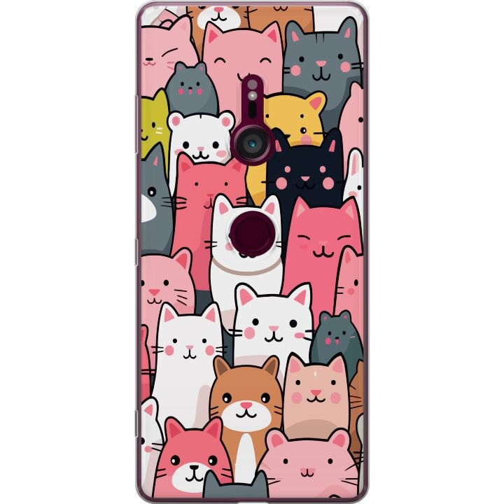 Mobiele hoes voor Sony Xperia XZ3 met Kattenpatroon ontwerp in de groep SMARTPHONE & TABLETS / Mobielbescherming / Sony bij TP E-commerce Nordic AB (A61720)