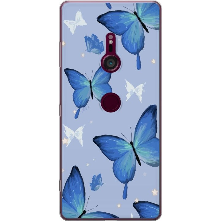 Mobiele hoes voor Sony Xperia XZ3 met Blauwe vlinders ontwerp in de groep SMARTPHONE & TABLETS / Mobielbescherming / Sony bij TP E-commerce Nordic AB (A61728)