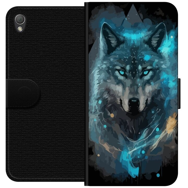 Portemonnee-hoesje voor Sony Xperia Z3 met Wolf ontwerp in de groep SMARTPHONE & TABLETS / Mobielbescherming / Sony bij TP E-commerce Nordic AB (A61744)