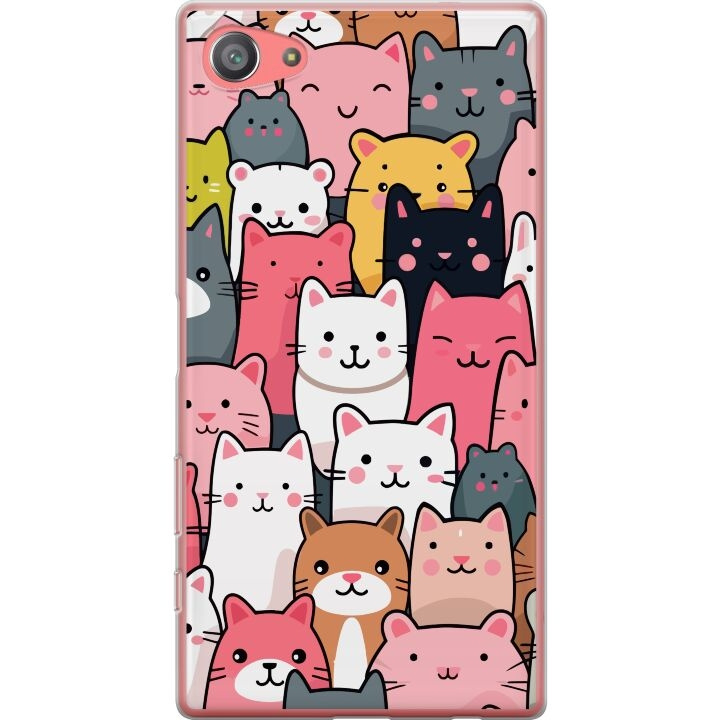 Mobiele hoes voor Sony Xperia Z5 Compact met Kattenpatroon ontwerp in de groep SMARTPHONE & TABLETS / Mobielbescherming / Sony bij TP E-commerce Nordic AB (A61801)