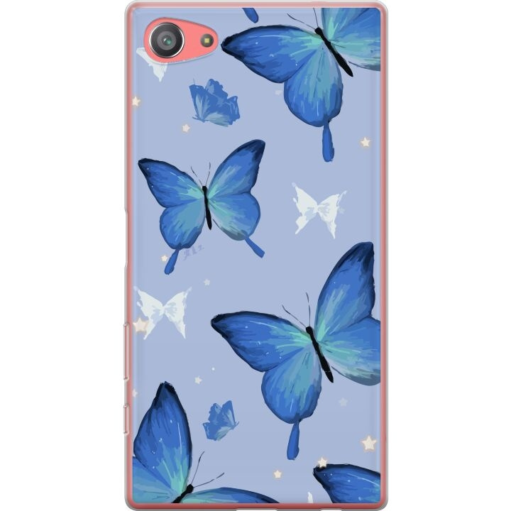 Mobiele hoes voor Sony Xperia Z5 Compact met Blauwe vlinders ontwerp in de groep SMARTPHONE & TABLETS / Mobielbescherming / Sony bij TP E-commerce Nordic AB (A61809)