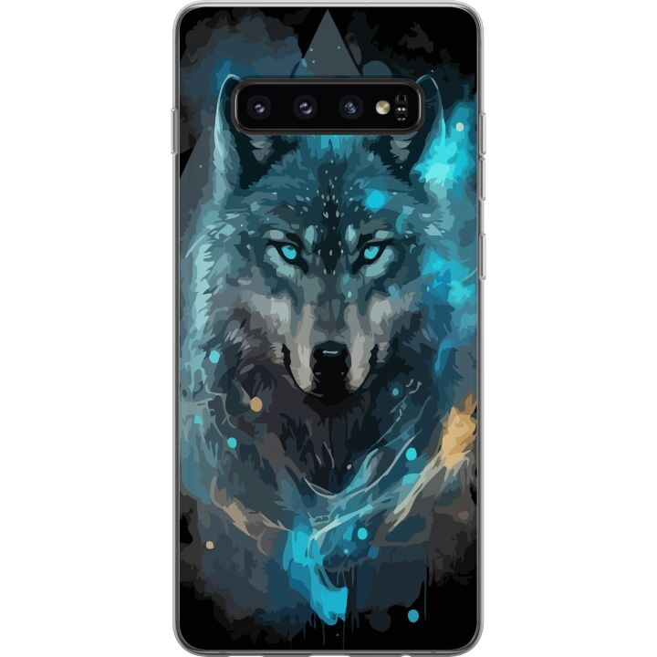 Mobiele hoes voor Samsung Galaxy S10 met Wolf ontwerp in de groep SMARTPHONE & TABLETS / Mobielbescherming / Samsung bij TP E-commerce Nordic AB (A61852)