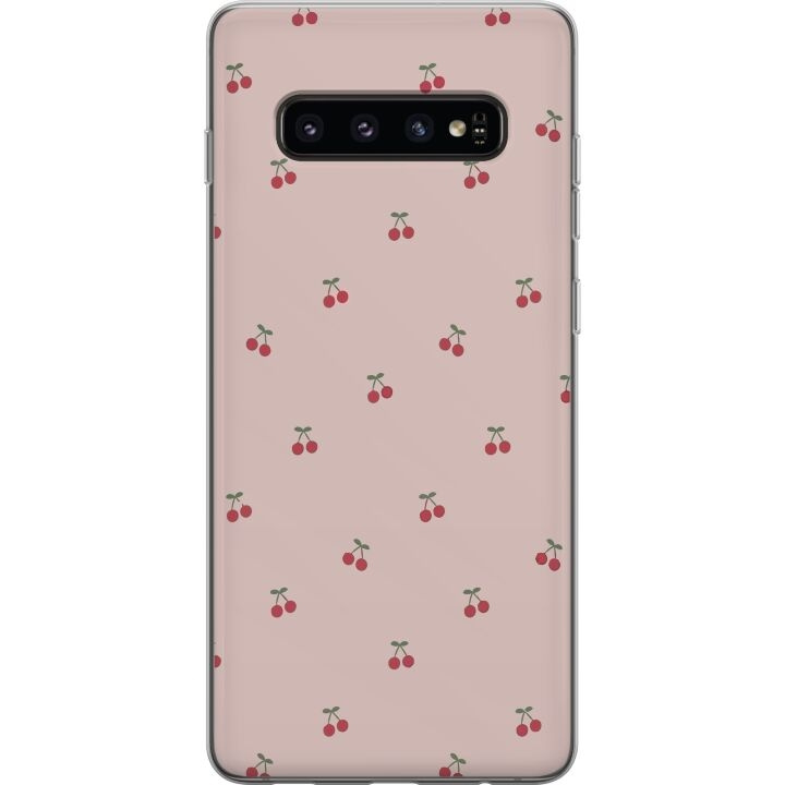 Mobiele hoes voor Samsung Galaxy S10 met Kersen ontwerp in de groep SMARTPHONE & TABLETS / Mobielbescherming / Samsung bij TP E-commerce Nordic AB (A61854)