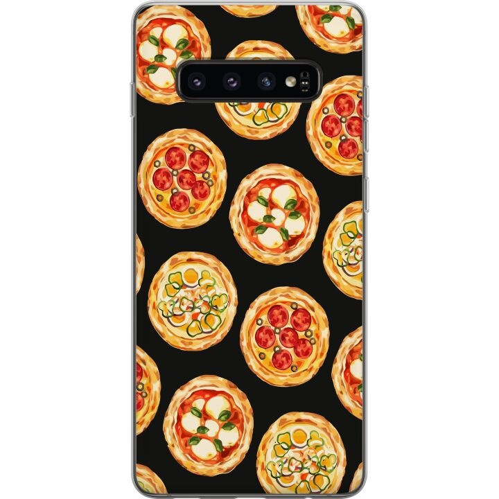 Mobiele hoes voor Samsung Galaxy S10 met Pizza ontwerp in de groep SMARTPHONE & TABLETS / Mobielbescherming / Samsung bij TP E-commerce Nordic AB (A61860)