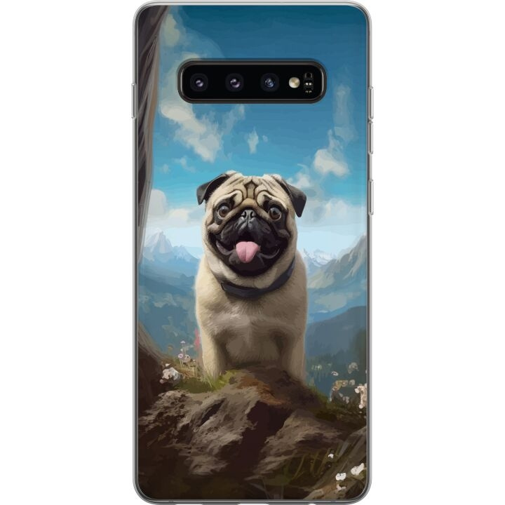 Mobiele hoes voor Samsung Galaxy S10 met Blije Hond ontwerp in de groep SMARTPHONE & TABLETS / Mobielbescherming / Samsung bij TP E-commerce Nordic AB (A61865)