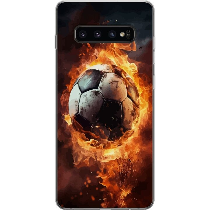 Mobiele hoes voor Samsung Galaxy S10 met Voetbal ontwerp in de groep SMARTPHONE & TABLETS / Mobielbescherming / Samsung bij TP E-commerce Nordic AB (A61868)